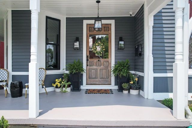 105 E 4th St, Augusta, KY 41002 - doorway to property featuring covered porch