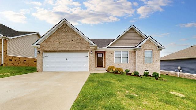 345 Memory Ln, Richmond, KY 40475 - view of front of house featuring an attached garage, driveway, a front yard, and brick siding