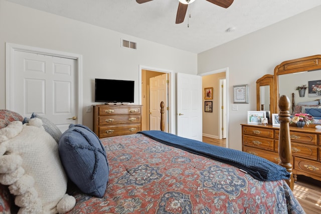 196 Academy Dr, Wilmore, KY 40390 - bedroom with wood finished floors and a ceiling fan
