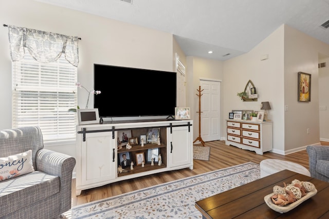 196 Academy Dr, Wilmore, KY 40390 - living room with light wood-style flooring, baseboards, and recessed lighting