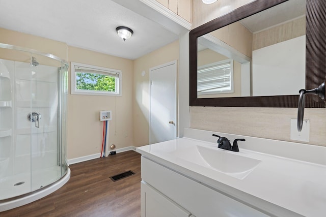 1780 Ballard Rd, Lawrenceburg, KY 40342 - full bathroom with a shower stall, wood finished floors, and vanity