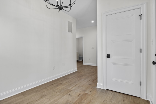 3521 Harper Woods Ln, Lexington, KY 40515 - unfurnished dining area with a chandelier, light wood-type flooring, recessed lighting, and baseboards