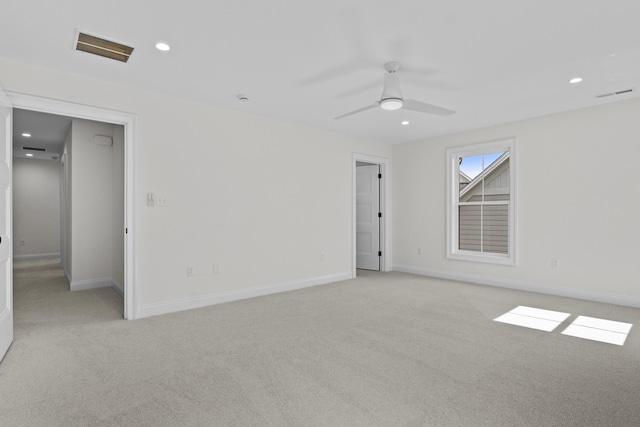 3521 Harper Woods Ln, Lexington, KY 40515 - empty room with light colored carpet, ceiling fan, baseboards, and recessed lighting