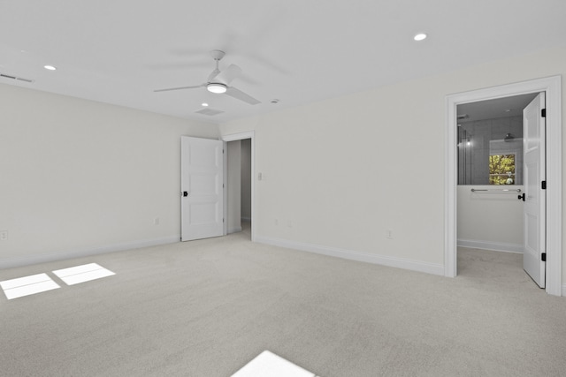 3521 Harper Woods Ln, Lexington, KY 40515 - spare room with light colored carpet, a ceiling fan, recessed lighting, and baseboards