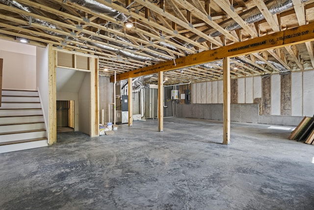 3521 Harper Woods Ln, Lexington, KY 40515 - unfinished basement with heating unit and stairs