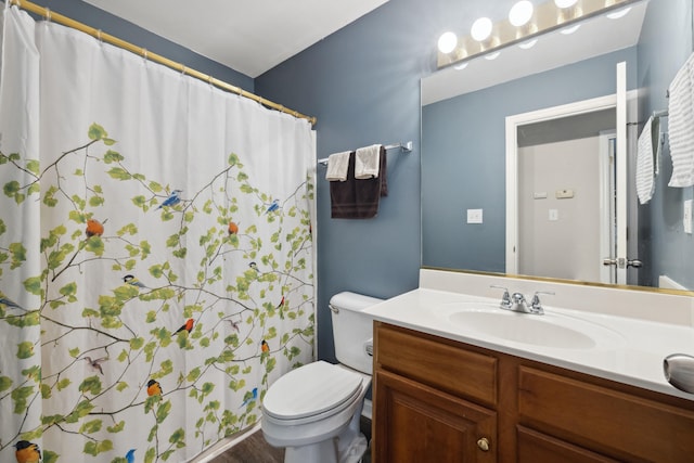 1748 Chandler Ln, Lexington, KY 40504 - bathroom featuring toilet, vanity, and a shower with curtain
