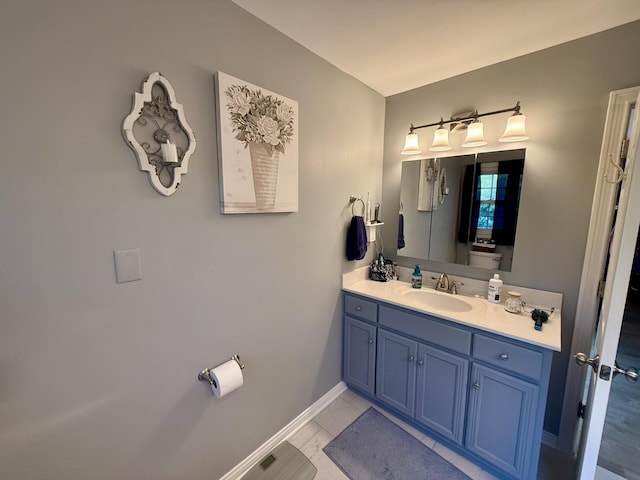 4516 Clubhouse Dr, Lexington, KY 40514 - bathroom with vanity, baseboards, and marble finish flooring
