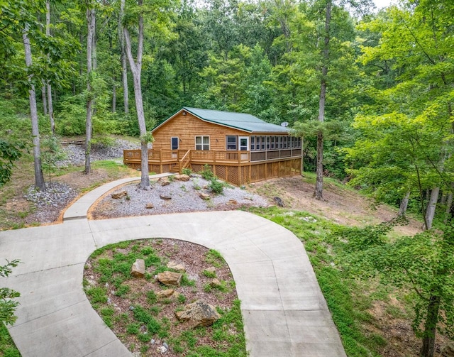 1150 Haynes Knob Rd, Somerset, KY 42501 - view of yard featuring a deck and a view of trees