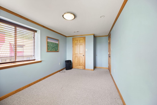 1636 Green Hill Estates Rd, Monticello, KY 42633 - unfurnished room with light carpet, ornamental molding, and baseboards