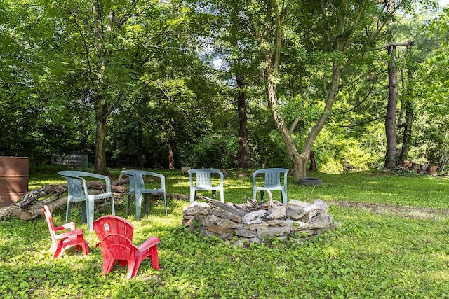 301 Atwood Dr, Lexington, KY 40515 - view of green lawn featuring a fire pit
