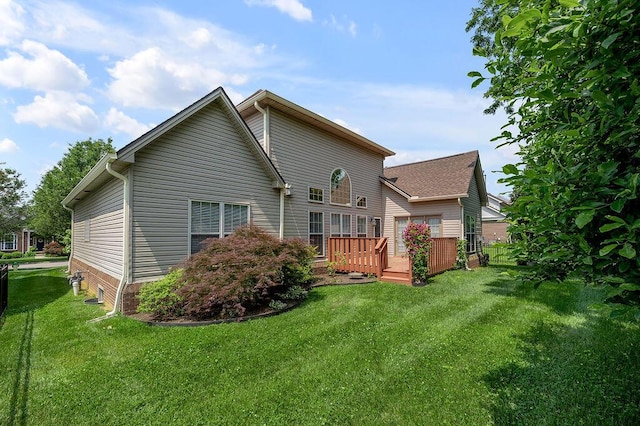 3765 Ridge View Way, Lexington, KY 40509 - back of house with a deck and a lawn