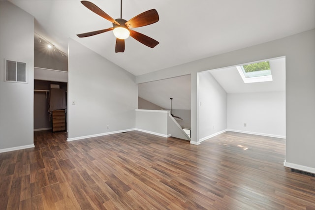 750 Shaker Dr Unit 907, Lexington, KY 40504 - bonus room with ceiling fan, vaulted ceiling, a skylight, wood finished floors, and baseboards