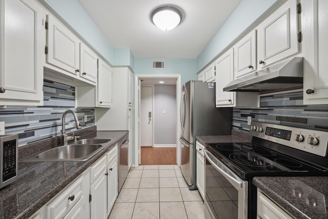 750 Shaker Dr Unit 907, Lexington, KY 40504 - kitchen with appliances with stainless steel finishes, under cabinet range hood, a sink, and white cabinets