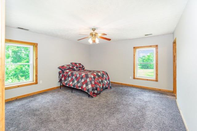 2200 Kays Branch Rd, Owenton, KY 40359 - bedroom with carpet, baseboards, and ceiling fan