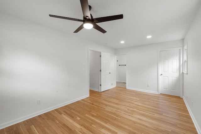 289 Mulberry Ct, Lexington, KY 40509 - empty room with a ceiling fan, light wood-style flooring, baseboards, and recessed lighting