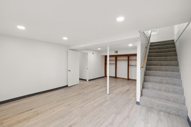 289 Mulberry Ct, Lexington, KY 40509 - finished basement featuring stairway, light wood finished floors, recessed lighting, and baseboards
