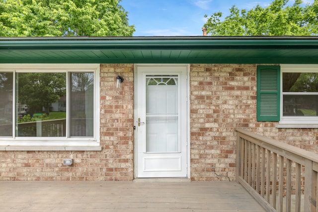 289 Mulberry Ct, Lexington, KY 40509 - view of exterior entry with brick siding and a deck