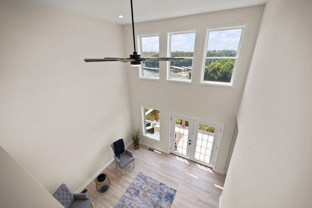 877 Hideaway Dr, Somerset, KY 42503 - living room featuring plenty of natural light, a ceiling fan, baseboards, french doors, and recessed lighting