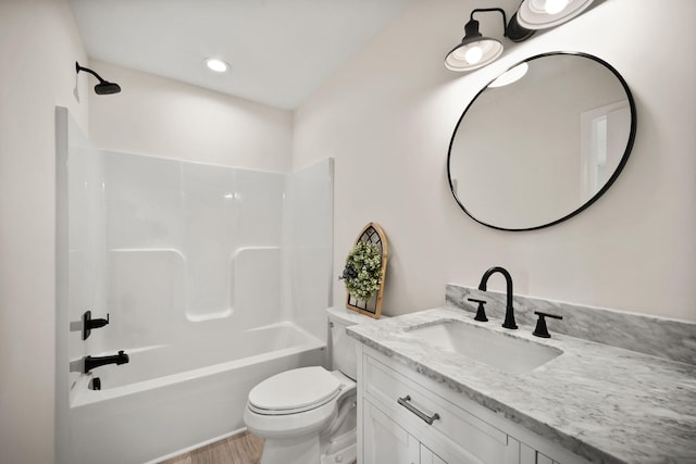 877 Hideaway Dr, Somerset, KY 42503 - full bath with vanity, toilet, bathing tub / shower combination, and wood finished floors