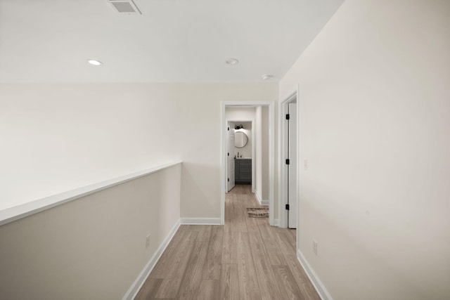 877 Hideaway Dr, Somerset, KY 42503 - hallway featuring light wood-type flooring, baseboards, and recessed lighting