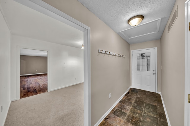 399 Stonecrest Rd, Winchester, KY 40391 - entryway featuring baseboards, a textured ceiling, and dark stone finish floors