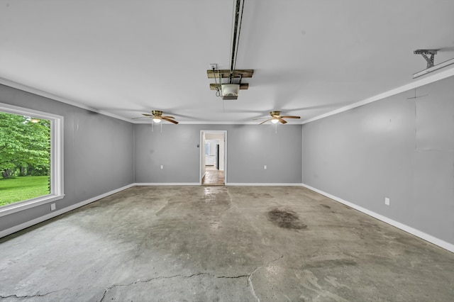399 Stonecrest Rd, Winchester, KY 40391 - spare room featuring unfinished concrete floors, a ceiling fan, and baseboards