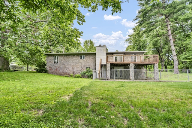 399 Stonecrest Rd, Winchester, KY 40391 - back of property with a deck and a chimney