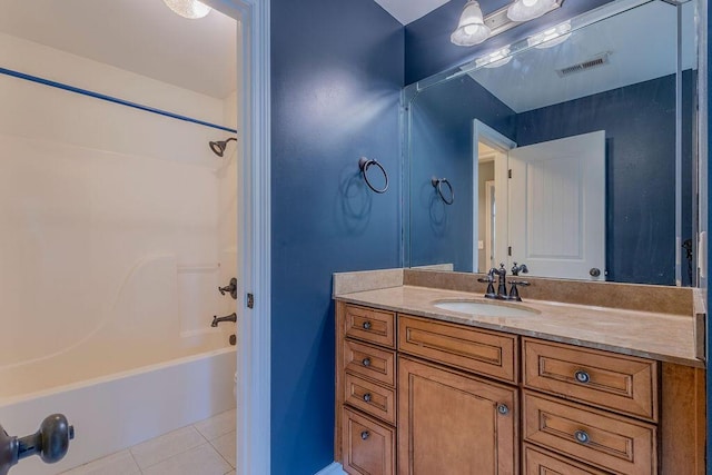 2433 San Milano Pl, Lexington, KY 40509 - bathroom featuring tile patterned floors, vanity, and tub / shower combination