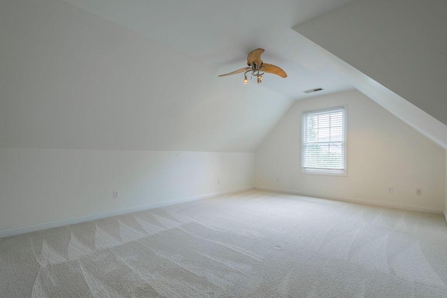 2433 San Milano Pl, Lexington, KY 40509 - additional living space featuring ceiling fan, light carpet, vaulted ceiling, and baseboards