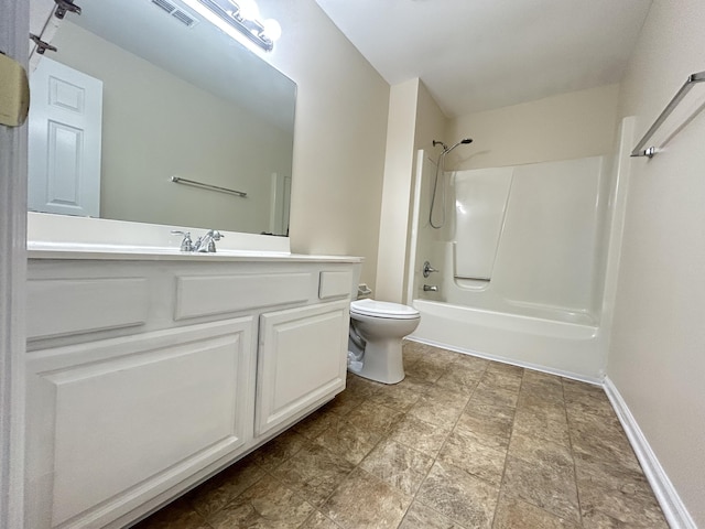 3154 High Ridge Dr, Lexington, KY 40517 - bathroom featuring toilet, tub / shower combination, vanity, and stone finish floors