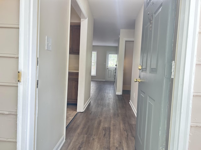 3154 High Ridge Dr, Lexington, KY 40517 - hall featuring dark wood-style floors and baseboards