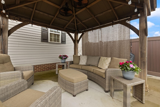 398 Arden Dr, London, KY 40741 - view of patio featuring a gazebo and an outdoor hangout area