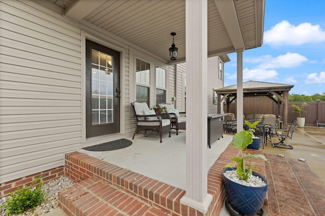 398 Arden Dr, London, KY 40741 - view of patio featuring a gazebo, outdoor dining space, and outdoor lounge area
