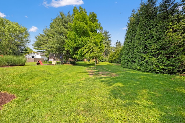 105 Wellington Cv, Danville, KY 40422 - view of green lawn with a trampoline