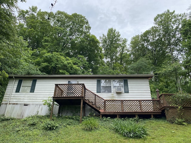 353 Stephens Dr, Somerset, KY 42501 - rear view of house with a wooden deck, stairway, and cooling unit