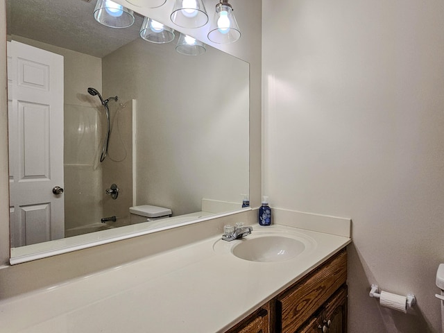 186 Amber Ln, Hustonville, KY 40437 - bathroom featuring toilet, vanity, and bathing tub / shower combination