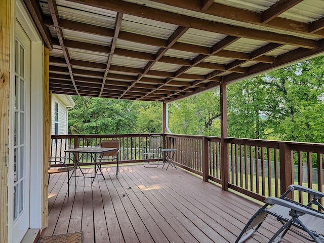 186 Amber Ln, Hustonville, KY 40437 - wooden deck with outdoor dining space