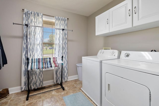 468 Whisper Woods Dr, Somerset, KY 42503 - laundry room featuring cabinet space, washing machine and clothes dryer, and light tile patterned floors