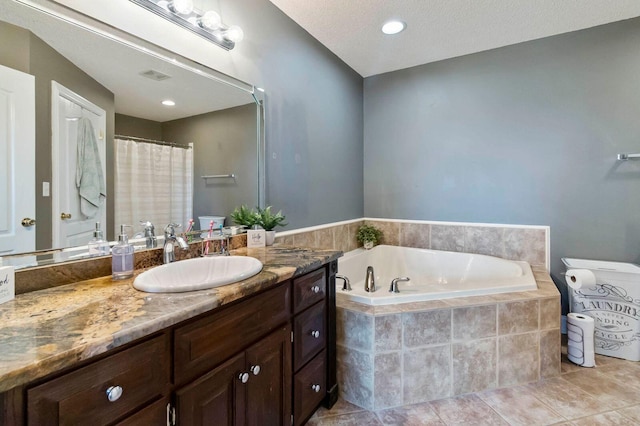 468 Whisper Woods Dr, Somerset, KY 42503 - full bathroom with vanity, a garden tub, and tile patterned flooring