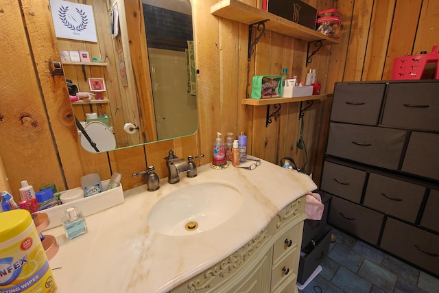 2858 Ford Hampton Rd, Winchester, KY 40391 - bathroom with wooden walls and vanity