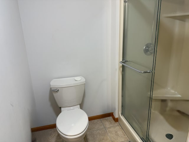 1090 Laurel Cove Rd, London, KY 40744 - full bathroom featuring baseboards, a stall shower, toilet, and tile patterned floors