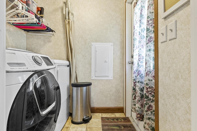 6125 Cincinnati Pike, Sadieville, KY 40370 - washroom with electric panel, tile patterned flooring, and washer and clothes dryer