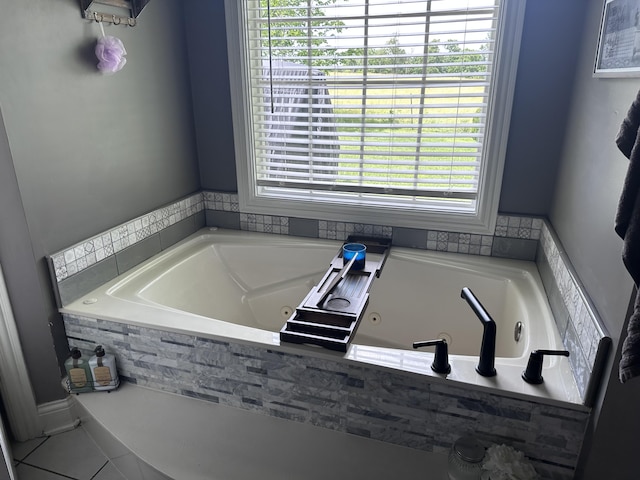 1404 Clubhouse Ln, Mt Sterling, KY 40353 - full bath with a tub with jets and tile patterned flooring