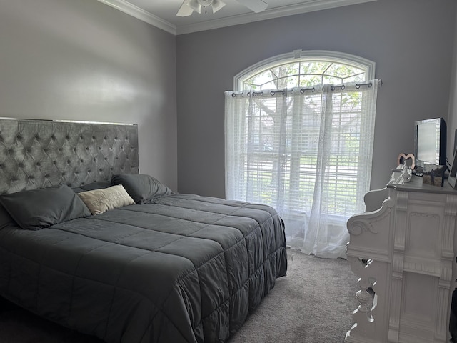 1404 Clubhouse Ln, Mt Sterling, KY 40353 - bedroom featuring light colored carpet, crown molding, and a ceiling fan