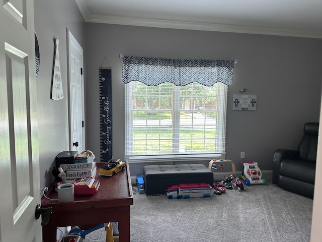 1404 Clubhouse Ln, Mt Sterling, KY 40353 - game room featuring carpet and crown molding