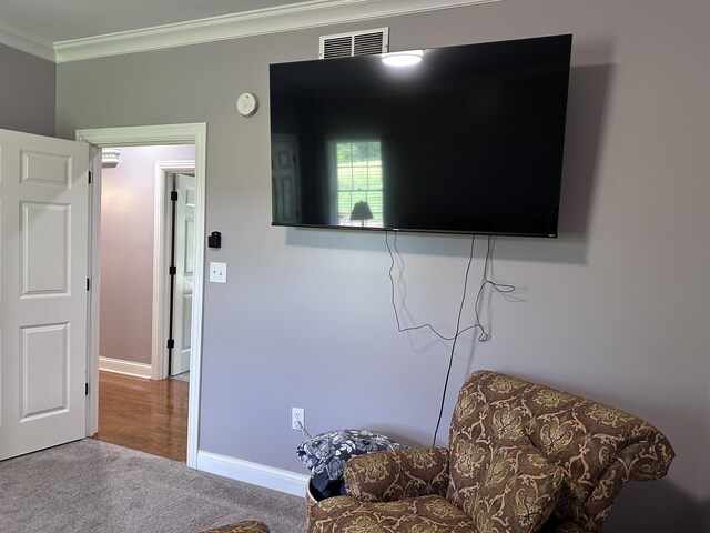 1404 Clubhouse Ln, Mt Sterling, KY 40353 - sitting room with crown molding, carpet flooring, and baseboards