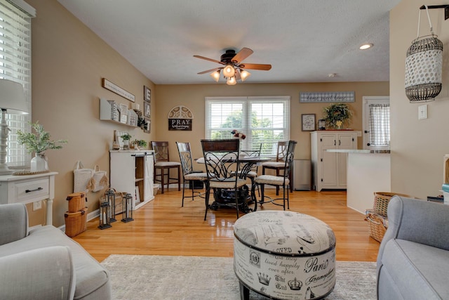 220 Mcdowell Dr, Winchester, KY 40391 - living room featuring ceiling fan, recessed lighting, and light wood-type flooring