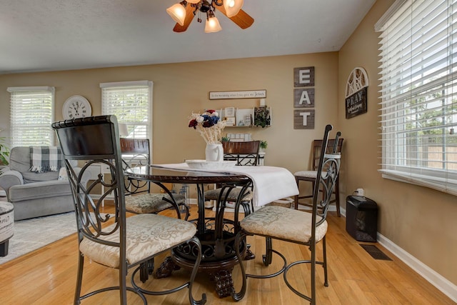 220 Mcdowell Dr, Winchester, KY 40391 - dining space featuring ceiling fan and light wood finished floors