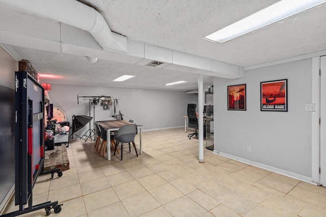 1128 Kiowa Trl, Frankfort, KY 40601 - recreation room with a textured ceiling and tile patterned flooring