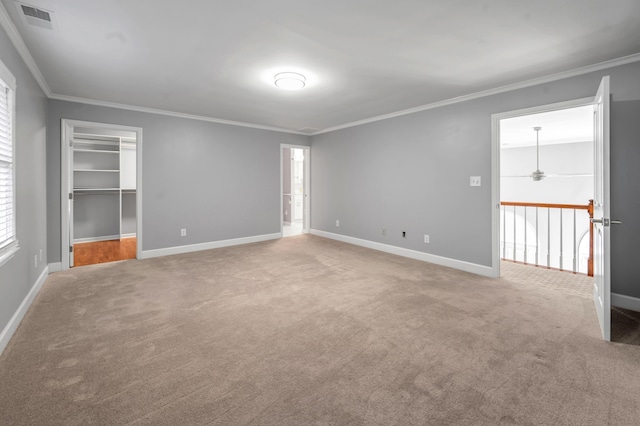 244 Chippendale Cir, Lexington, KY 40517 - carpeted spare room featuring ornamental molding, baseboards, and a ceiling fan